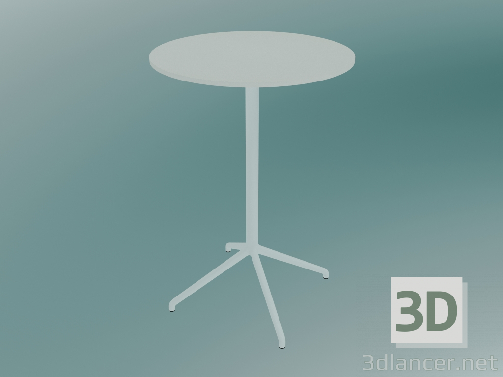 3D Modell Kaffeetisch Still (Ø65, H 95 cm, Weiß) - Vorschau