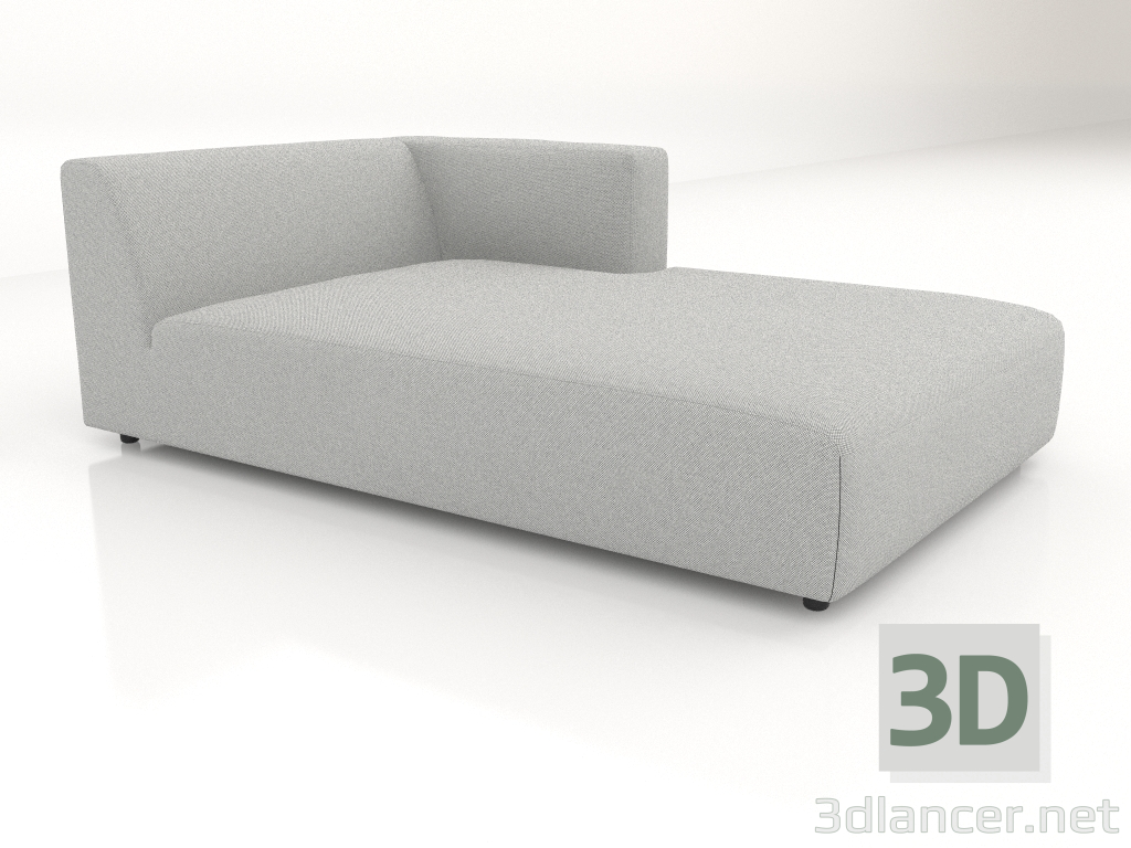 3D modeli Sağda kolçaklı uzanma koltuğu (L) 103x195 - önizleme