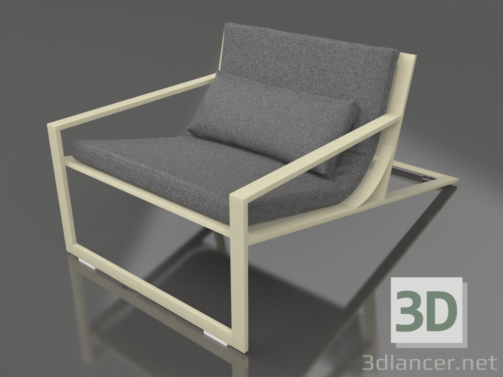 modèle 3D Fauteuil club unique (Or) - preview