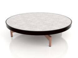 Table basse ronde Ø90x22 (Noir, DEKTON Kreta)