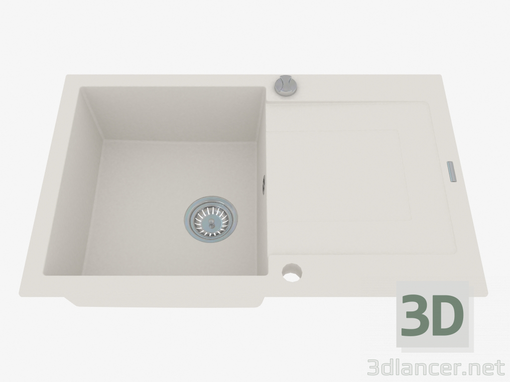 3d model Fregadero, 1 recipiente con un ala para secar - alabastro Rapido (ZQK A113) - vista previa