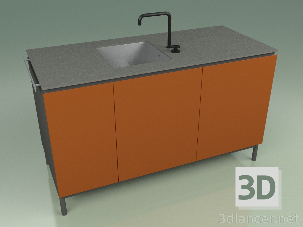 3d model Módulo de fregadero 002 (Metal Rust) - vista previa