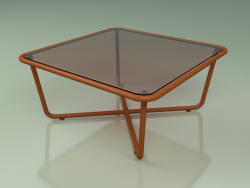 Table basse 001 (Verre Bronzé, Métal Rouille)