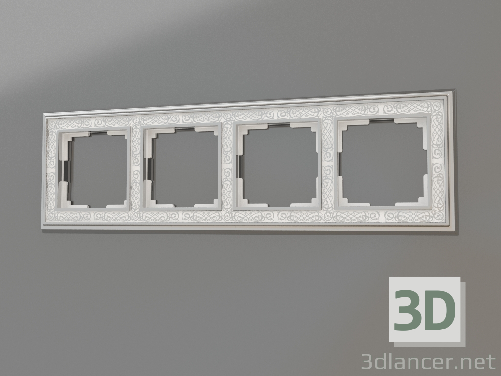 modèle 3D Cadre pour 4 poteaux Palacio Gracia (chrome-blanc) - preview