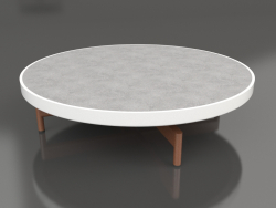 Table basse ronde Ø90x22 (Blanc, DEKTON Kreta)