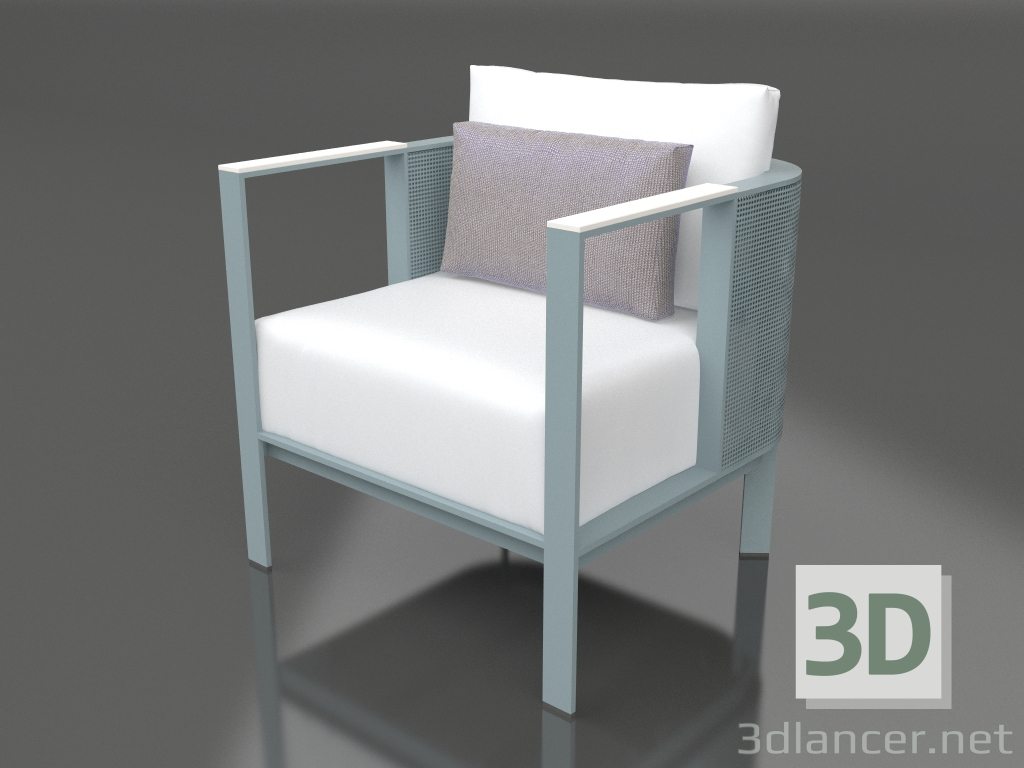 3d model Club chair (Blue gray) - preview