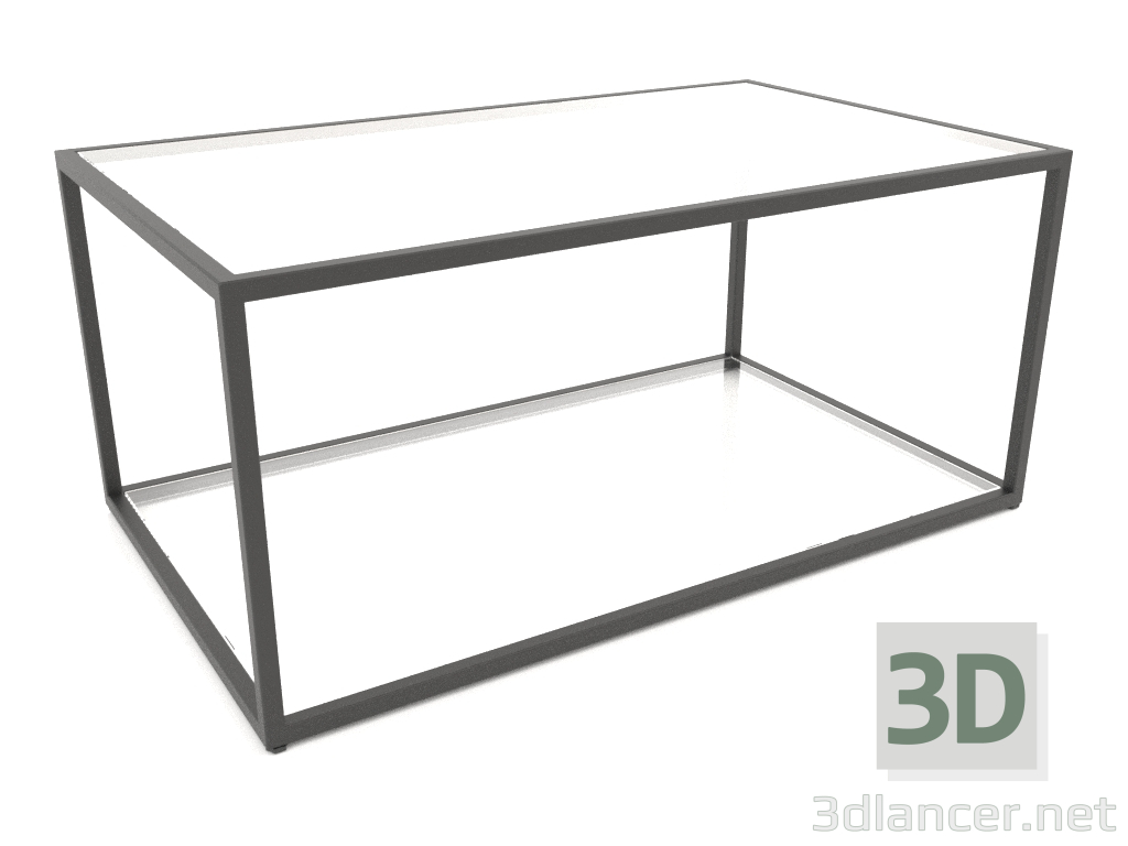 3d model Two-level rectangular coffee table (GLASS, 100X60X50) - preview