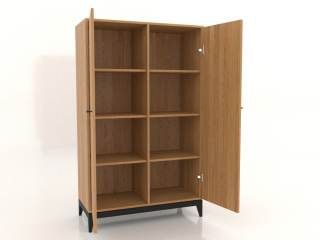 3D-Modell "Schrank 5 1000x450x1650 mm, Option 2 (offen, Eiche natur)"
