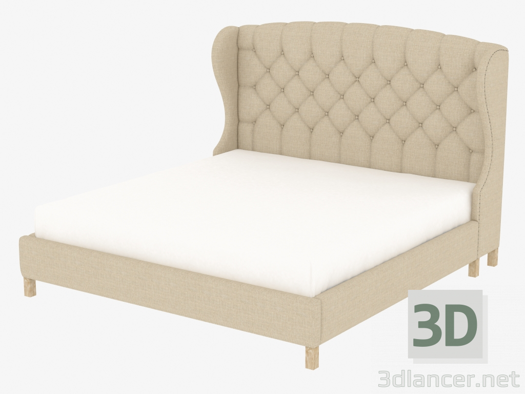 3d model Cama doble Meredian ALA KING SIZE CON MARCO (5004K.A015) - vista previa