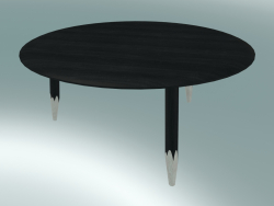 Mesa decorativa Pezuña (SW2, Ø90cm, H 40cm, Roble aceitado negro)