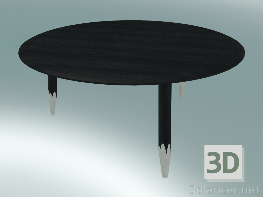 3d model Mesa decorativa Pezuña (SW2, Ø90cm, H 40cm, Roble aceitado negro) - vista previa