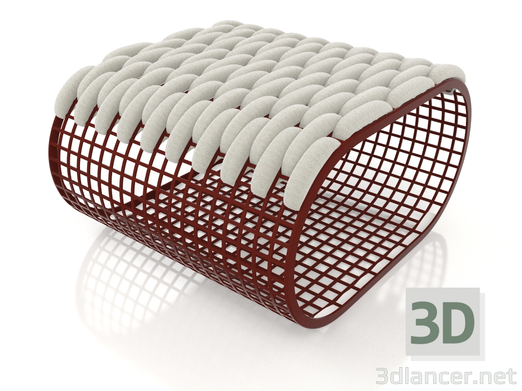 3D Modell Pouf (Weinrot) - Vorschau