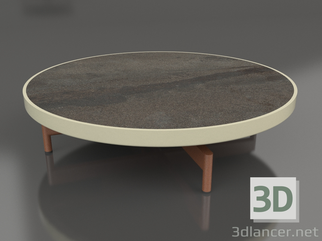 3d модель Стол журнальный круглый Ø90x22 (Gold, DEKTON Radium) – превью