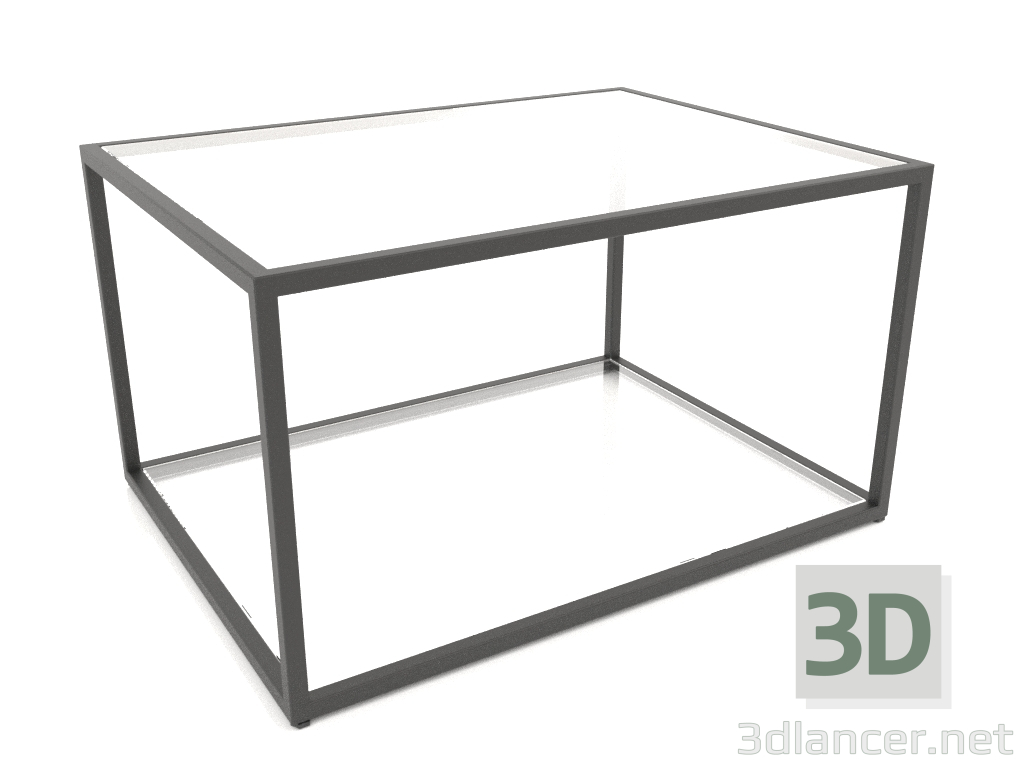 3d model Two-level rectangular coffee table (GLASS, 80X60X50) - preview