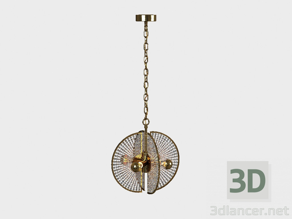 modello 3D Lampadario Lampadario LAKISH (CH113-4-BRS) - anteprima