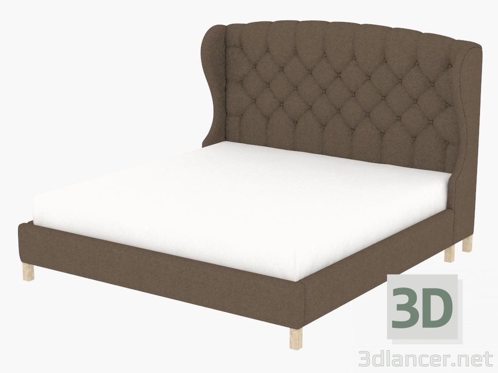 3d model Cama doble Meredian ALA KING SIZE CON MARCO (5005K.A008) - vista previa