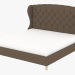 3d model Cama doble Meredian ALA KING SIZE CON MARCO (5005K.A008) - vista previa