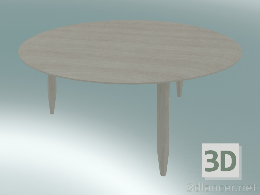 3D Modell Deko-Tisch Huf (SW2, Ø90cm, H 40cm, Weißeiche geölt) - Vorschau