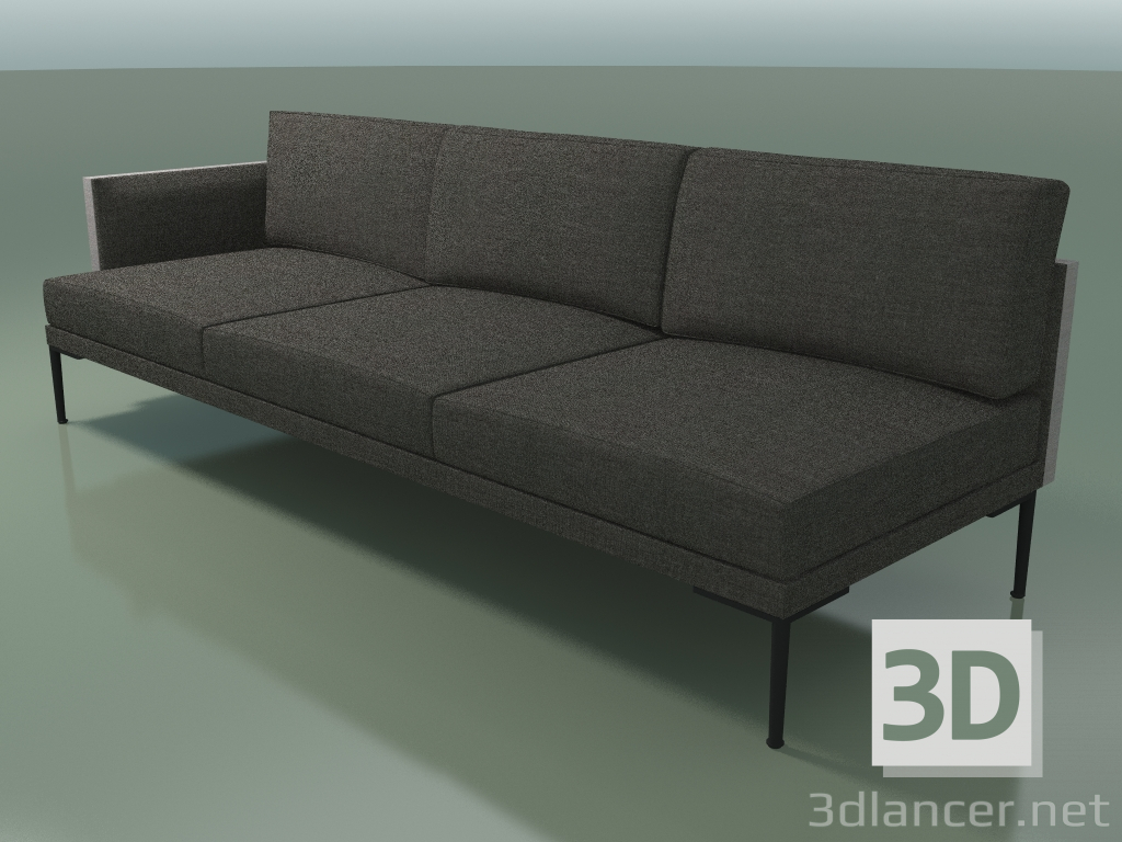 3d model Módulo final 5250 (reposabrazos a la derecha, tapizado en dos tonos) - vista previa