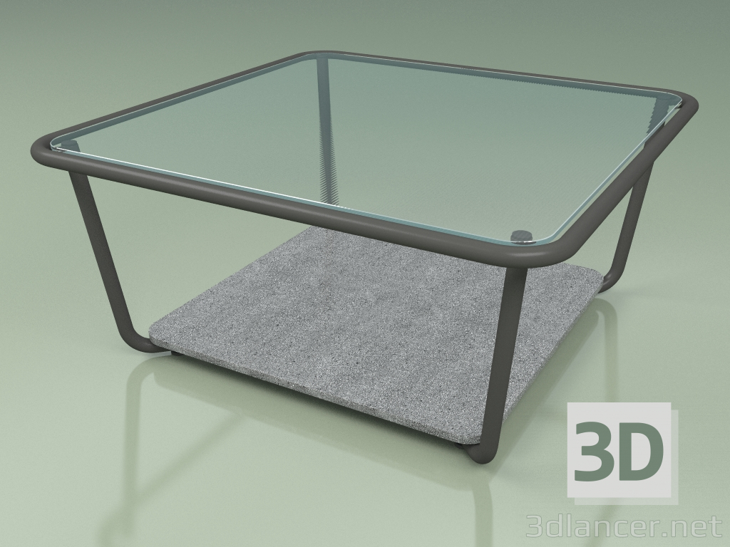 3d model Coffee table 001 (Ribbed Glass, Metal Smoke, Luna Stone) - preview