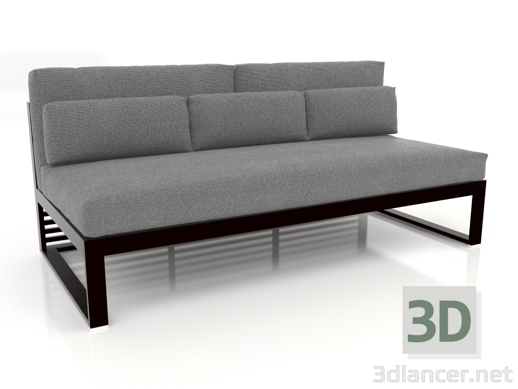 Modelo 3d Sofá modular, secção 4, encosto alto (Preto) - preview