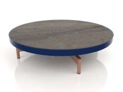 Table basse ronde Ø90x22 (Bleu nuit, DEKTON Radium)