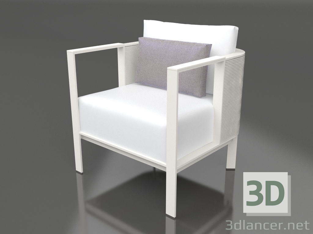 modello 3D Poltrona club (Grigio agata) - anteprima