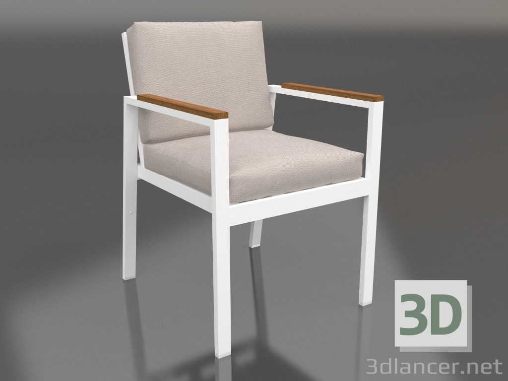 modello 3D Sedia da pranzo (Bianco) - anteprima