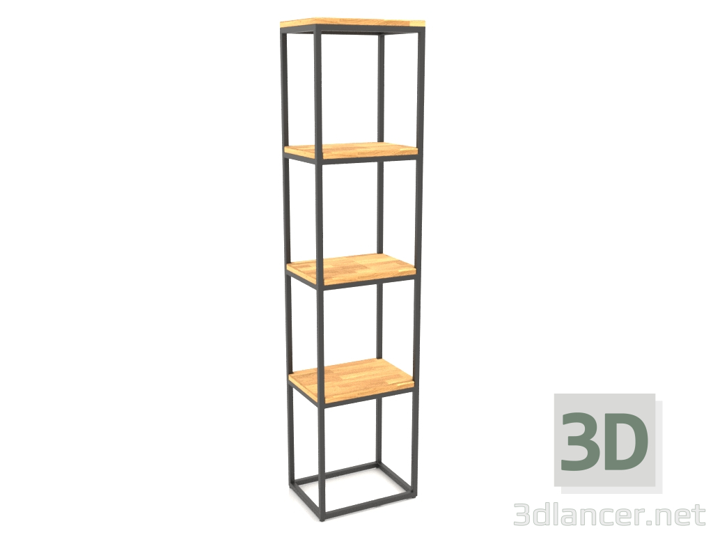 3d model Perchero rectangular grande (SUELO DE MADERA, 40x30x170) - vista previa