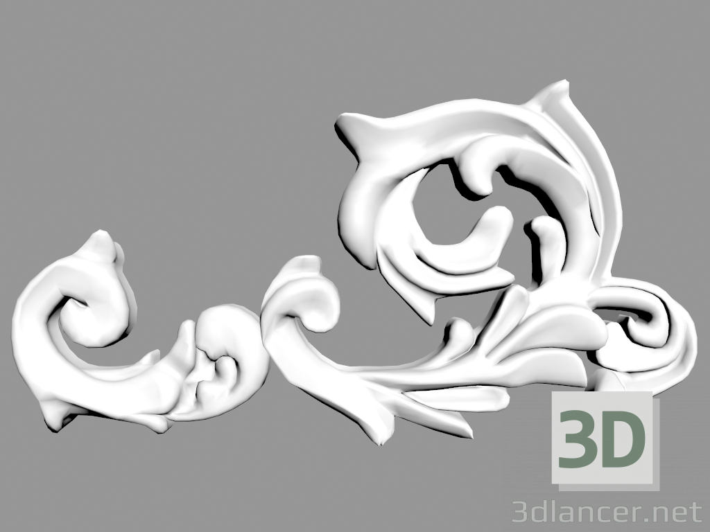 3d model Decorative panel W8038L - preview