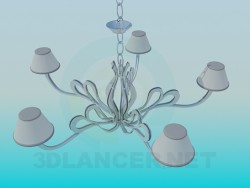 Chandelier with lampshades