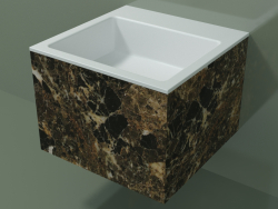 Wall-mounted washbasin (02R122302, Emperador M06, L 48, P 48, H 36 cm)