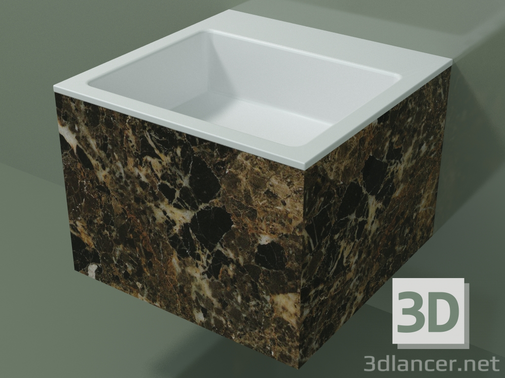 3D Modell Wandwaschbecken (02R122302, Emperador M06, L 48, P 48, H 36 cm) - Vorschau