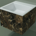 modello 3D Lavabo sospeso (02R122302, Emperador M06, L 48, P 48, H 36 cm) - anteprima