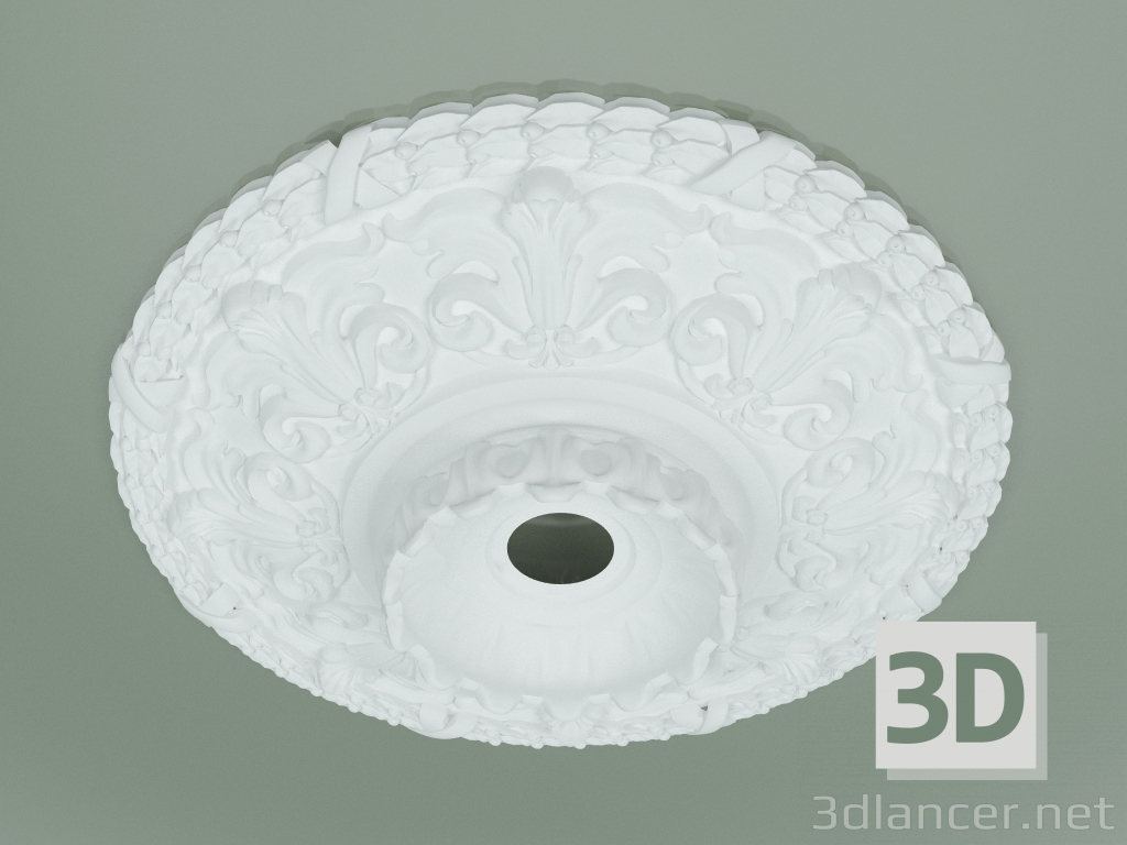 Modelo 3d Roseta com ornamento RW026 - preview