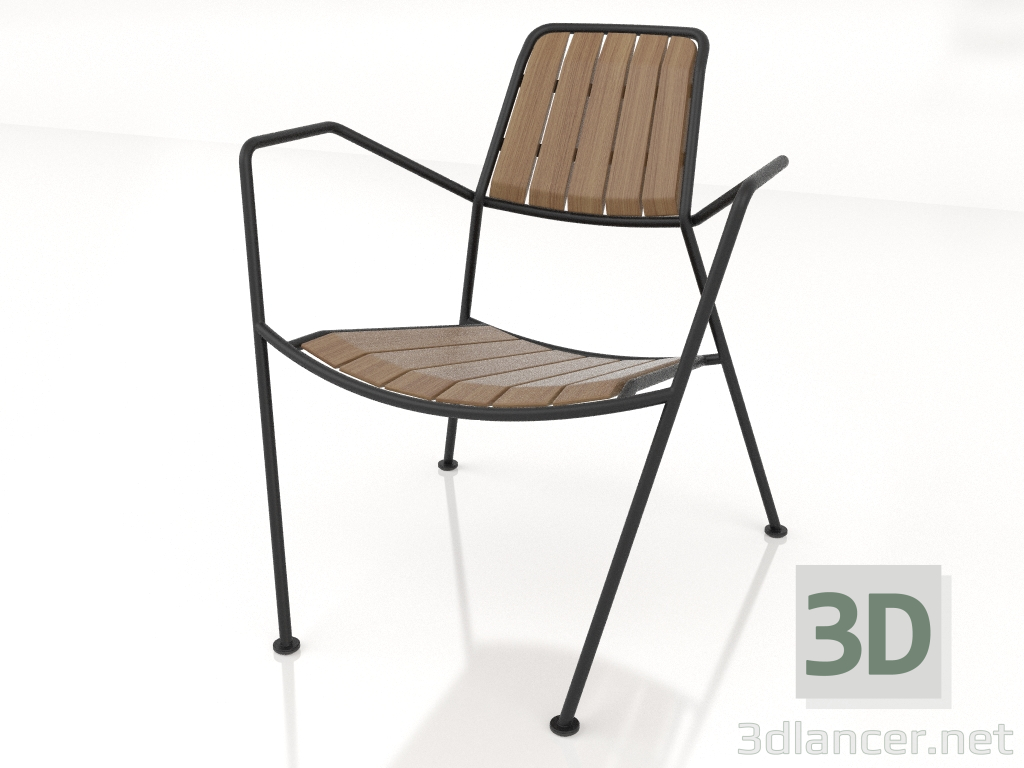 3d model Sillón con madera - vista previa