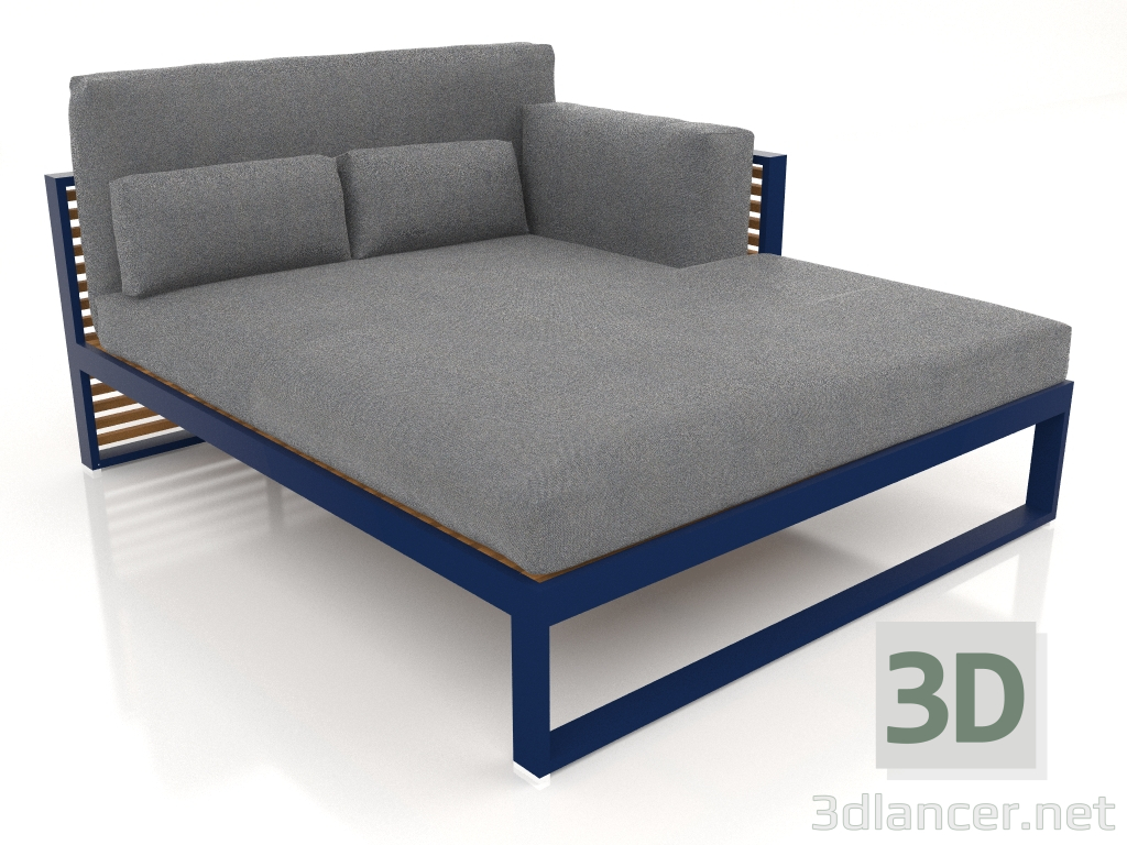 3d model Sofá modular XL, sección 2 derecha, respaldo alto, madera artificial (Azul noche) - vista previa