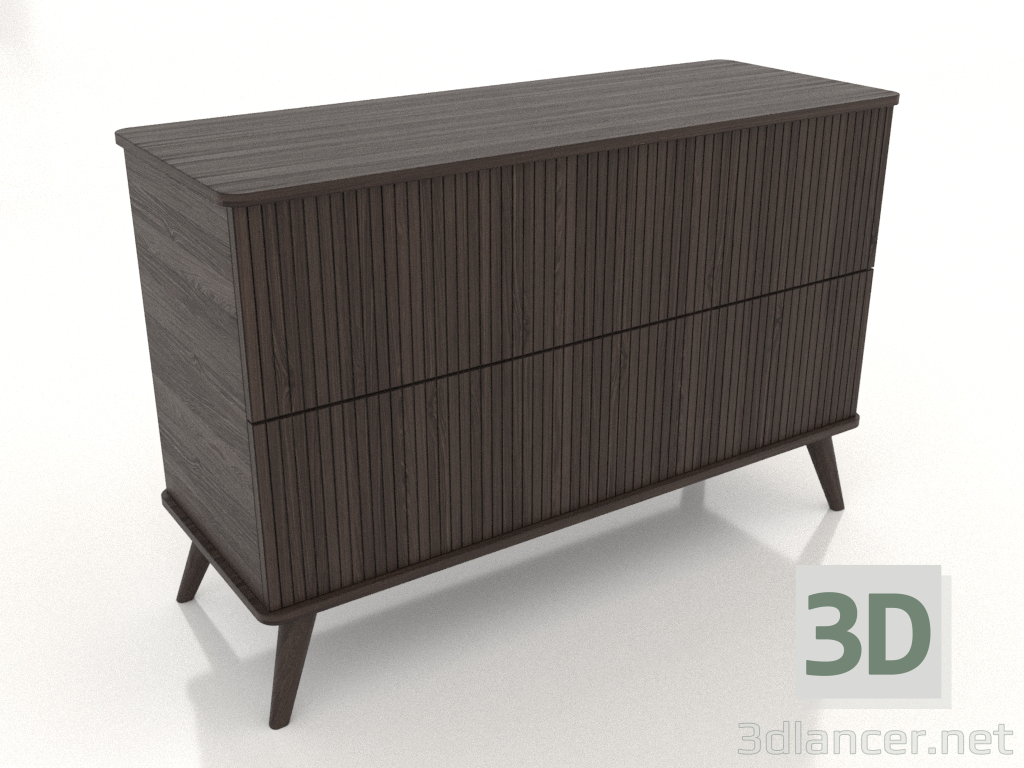 3d model Cómoda 3 1200x400x800 mm (fresno nogal) - vista previa