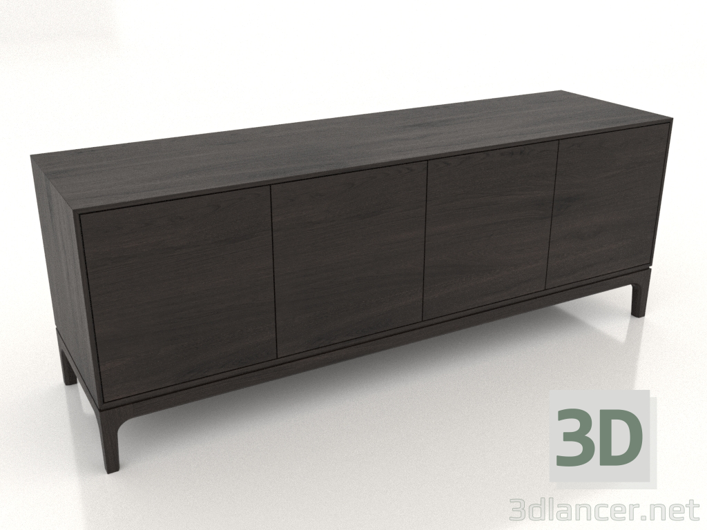 modello 3D Mobile TV FARGO 1600x450x600 mm (rovere wengé) - anteprima