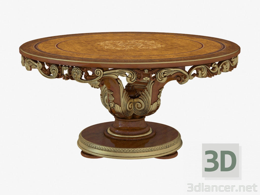 modèle 3D Table à manger ronde en style classique 105 - preview