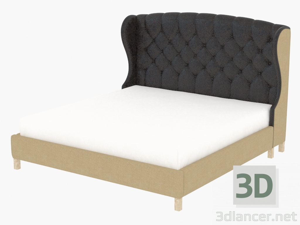 modello 3D Letto matrimoniale Meredian WING letto king size PELLE (5006K Glove) - anteprima