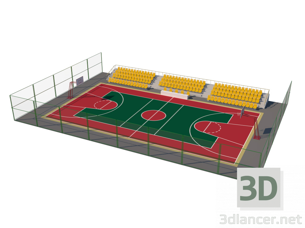 Basketballplatz 3D-Modell kaufen - Rendern