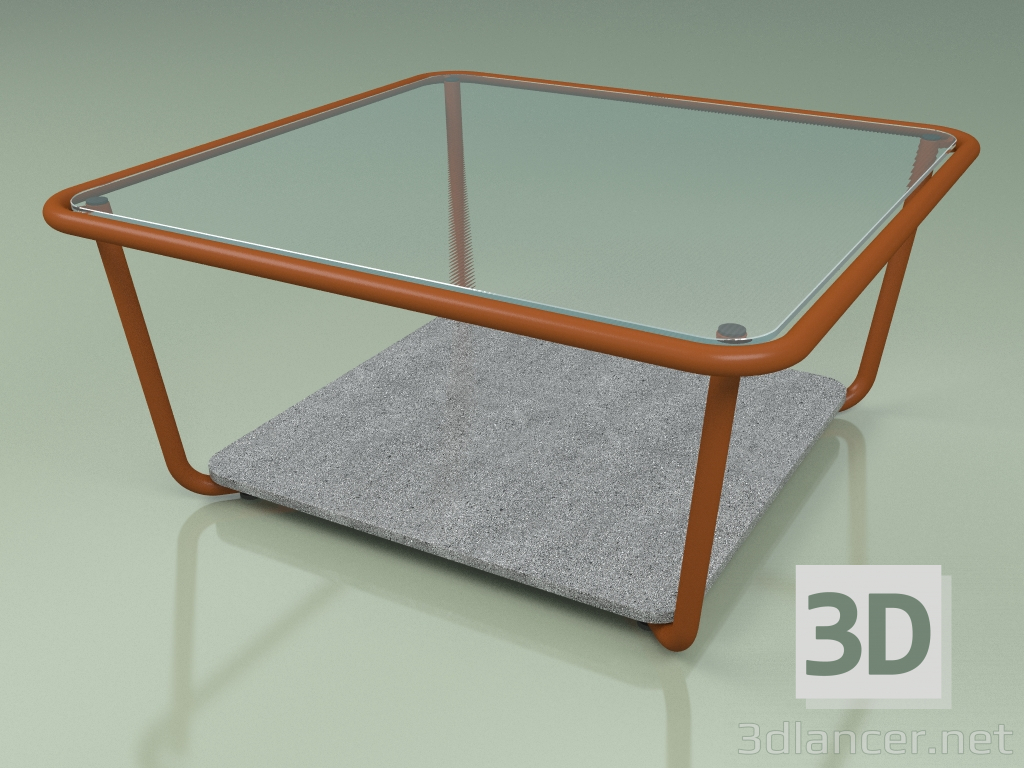 Modelo 3d Mesa de centro 001 (vidro canelado, metal enferrujado, pedra de lua) - preview