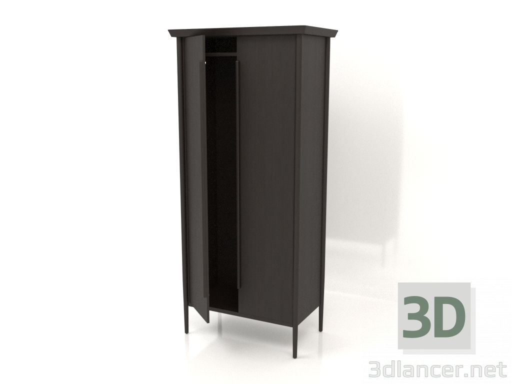 3d model Wardrobe MC 03 (semi-open) (914х565х2000, wood brown dark) - preview