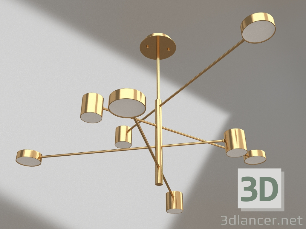 Modelo 3d Lustre Mekli ouro (07650-8.33) - preview