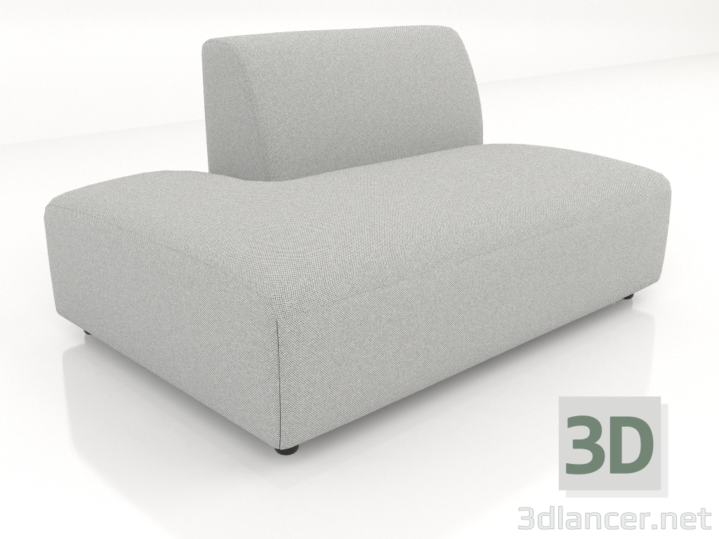 3D modeli Kanepe modülü 1 kişilik (L) 130x90 sola uzatılmış - önizleme