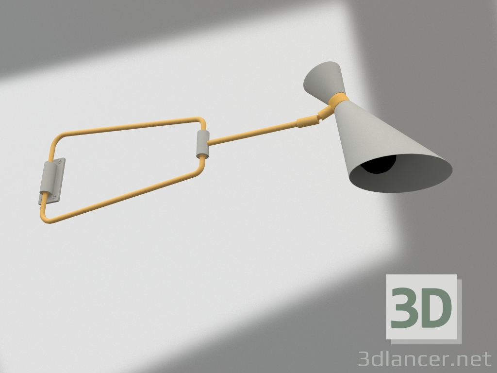 modello 3D Lampada da parete Shady (Grigio) - anteprima