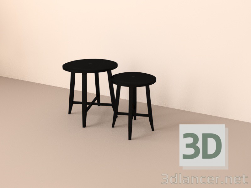 3d model Tabla IKEA Kragsta adjunta - vista previa