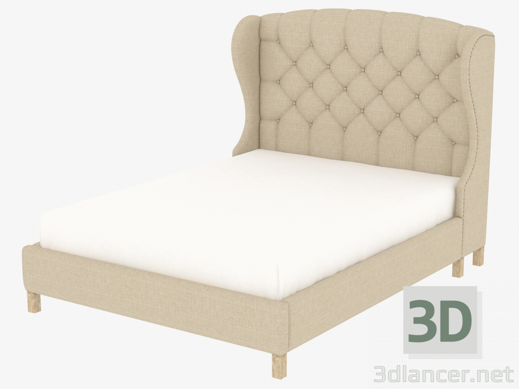 3d model Cama doble Meredian ALA CAMA MATRIMONIAL CON MARCO (5104Q.A015) - vista previa