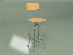 Bar stool Toledo Wood (nickel, brown)